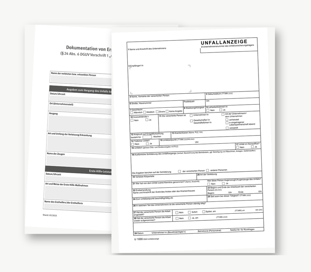 Formulare Unfalluntersuchung